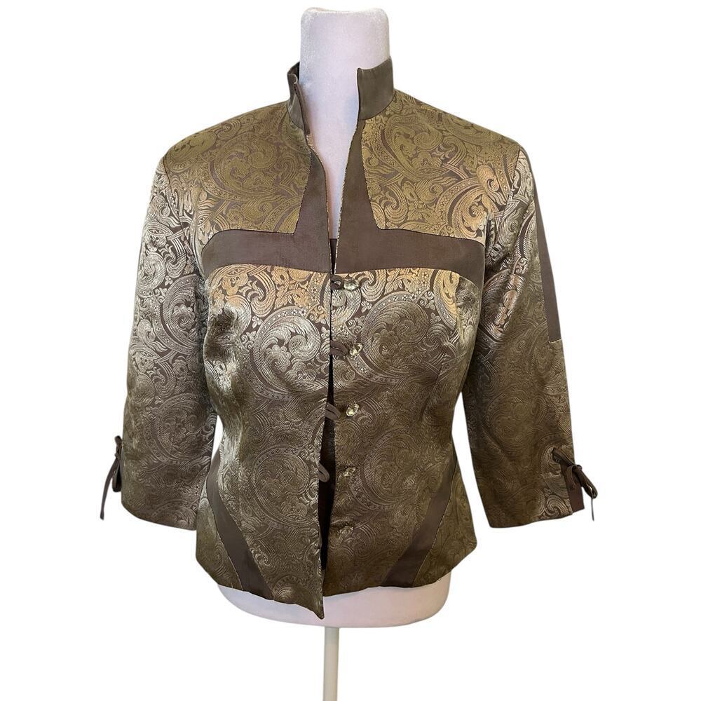 Vintage JS Collection Cami & Matching Jacket Embroidery w/Rhinestone Buttons  10